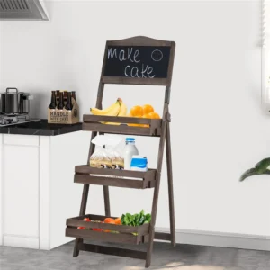 Folding 3 Tier Plant Stand Chalkboard