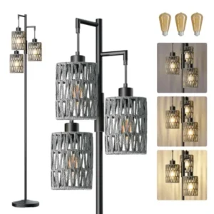 Dimmable Floor Lamp with 3 Bulbs