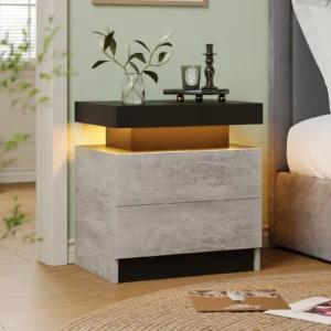Cubehom LED stands with 2 Drawers Bedroom Living Room