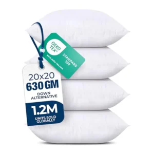 Throw Pillows Set of 4, White 20" x 20"