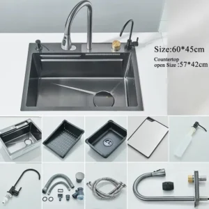 304 Stainless Steel Waterfall Kitchen Sink L
