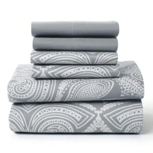 6-Piece Paisley Brushed Microfiber Bed Sheets.