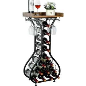 Freestanding Wine Rack with Glass Holder